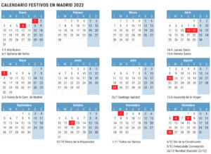 Calendario Laboral Hosteleria Madrid (2022)